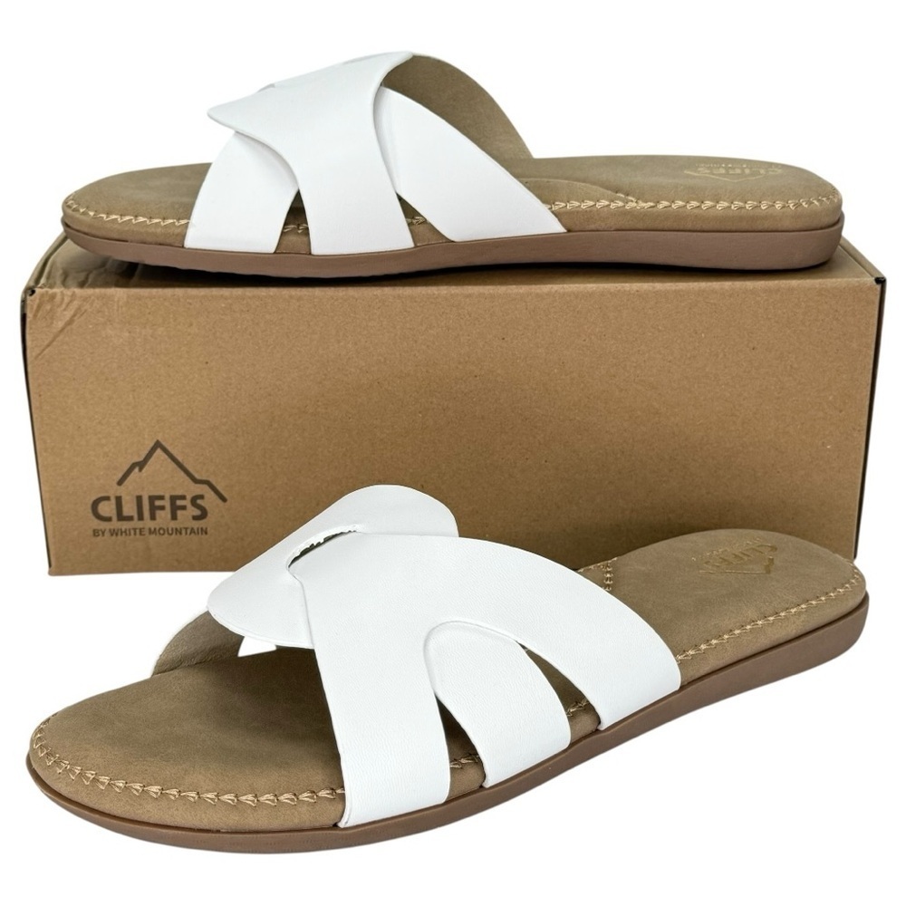 Cliffs by White Mountain Fortunate White Womens Slide Sandals Size 11M - Picture 11 of 12